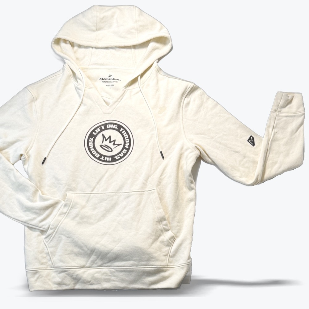 Momentum Hoodie Hit Bombs Lift Big Throw Gas Baseball Streetwear Cream Men Small